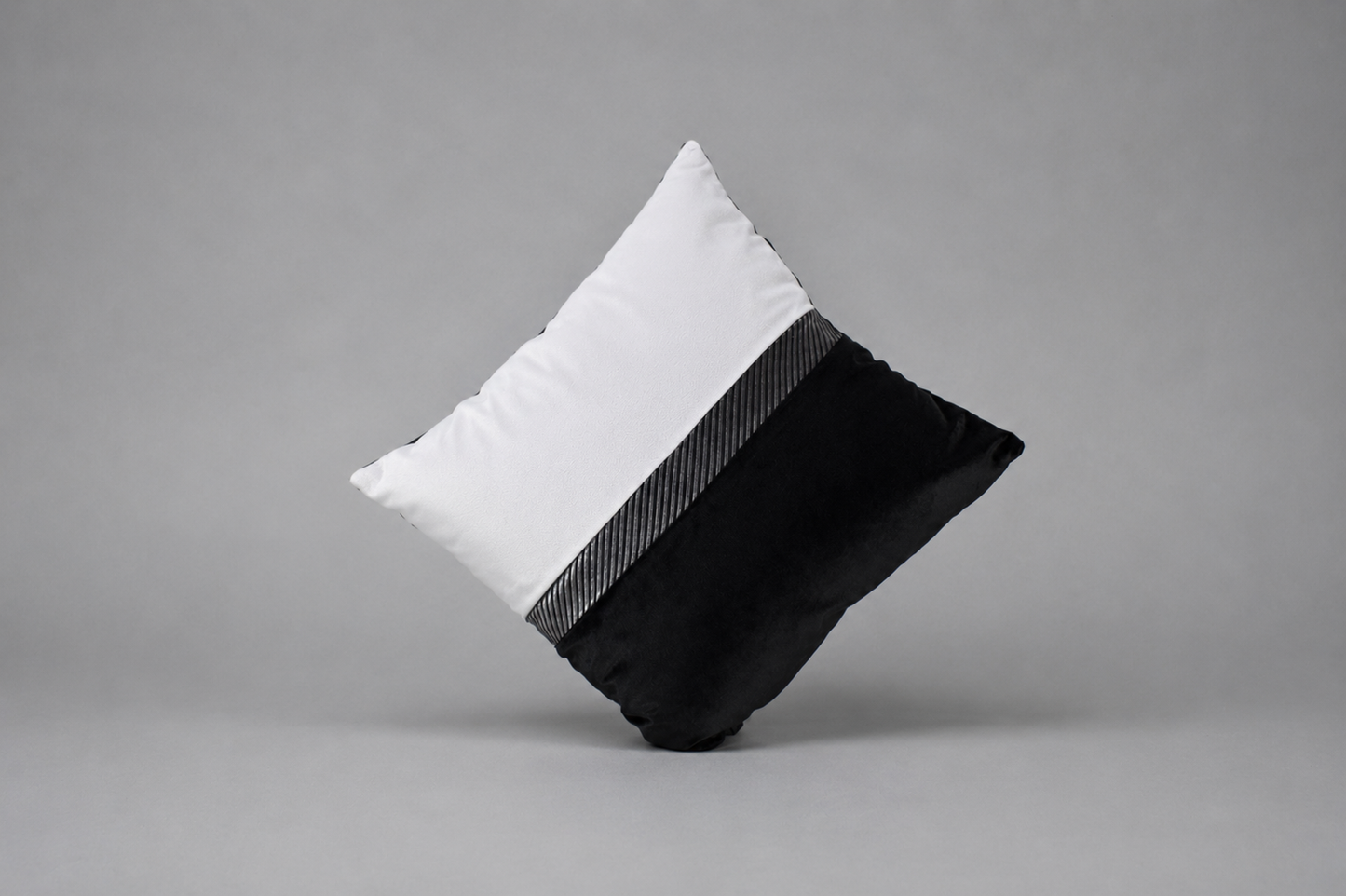 Velvet Square Cushion - Black & White
