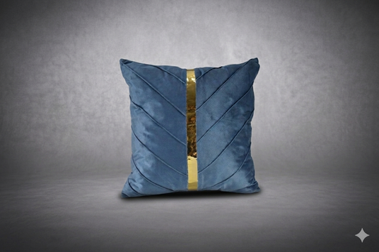 Pack of 2/3/4/5 Velvet Decorative Square Cushion -Grey and gold