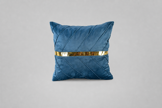 Pack of 2/3/4/5 Velvet Decorative Square Cushion -Grey and gold