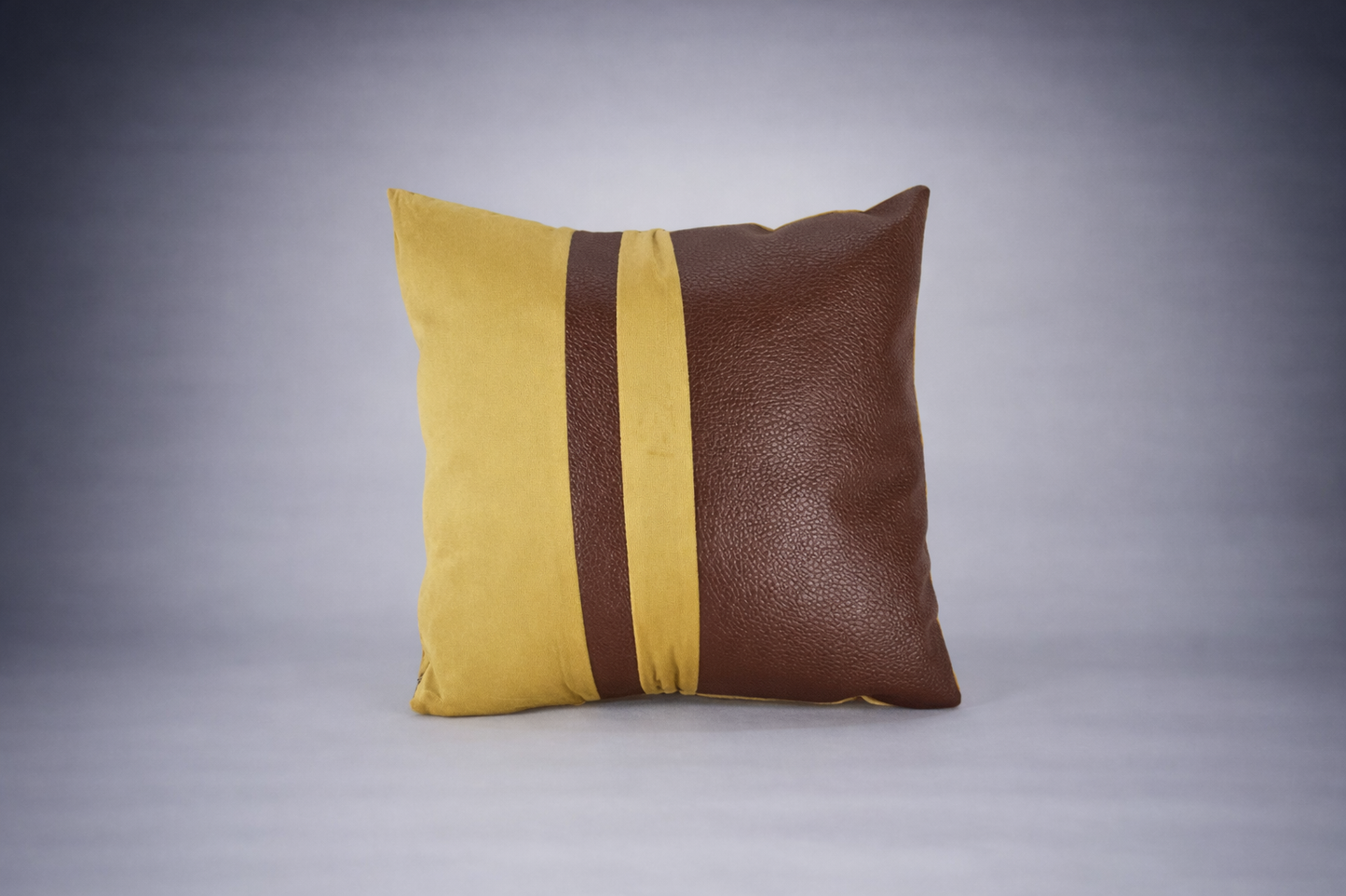 Velvet Decorative Square Cushion -Gold and Brown