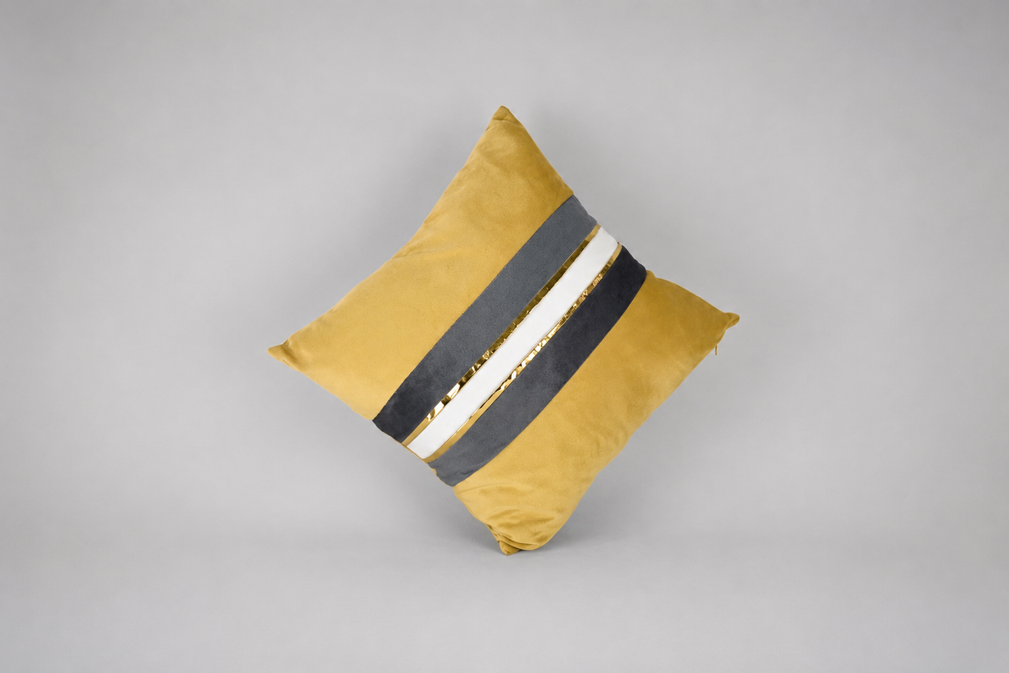 Velvet Decorative Square Cushion Packs -Gold and Grey